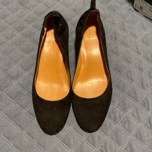 JCREW Anya Suede Block. Size 8 in Black.